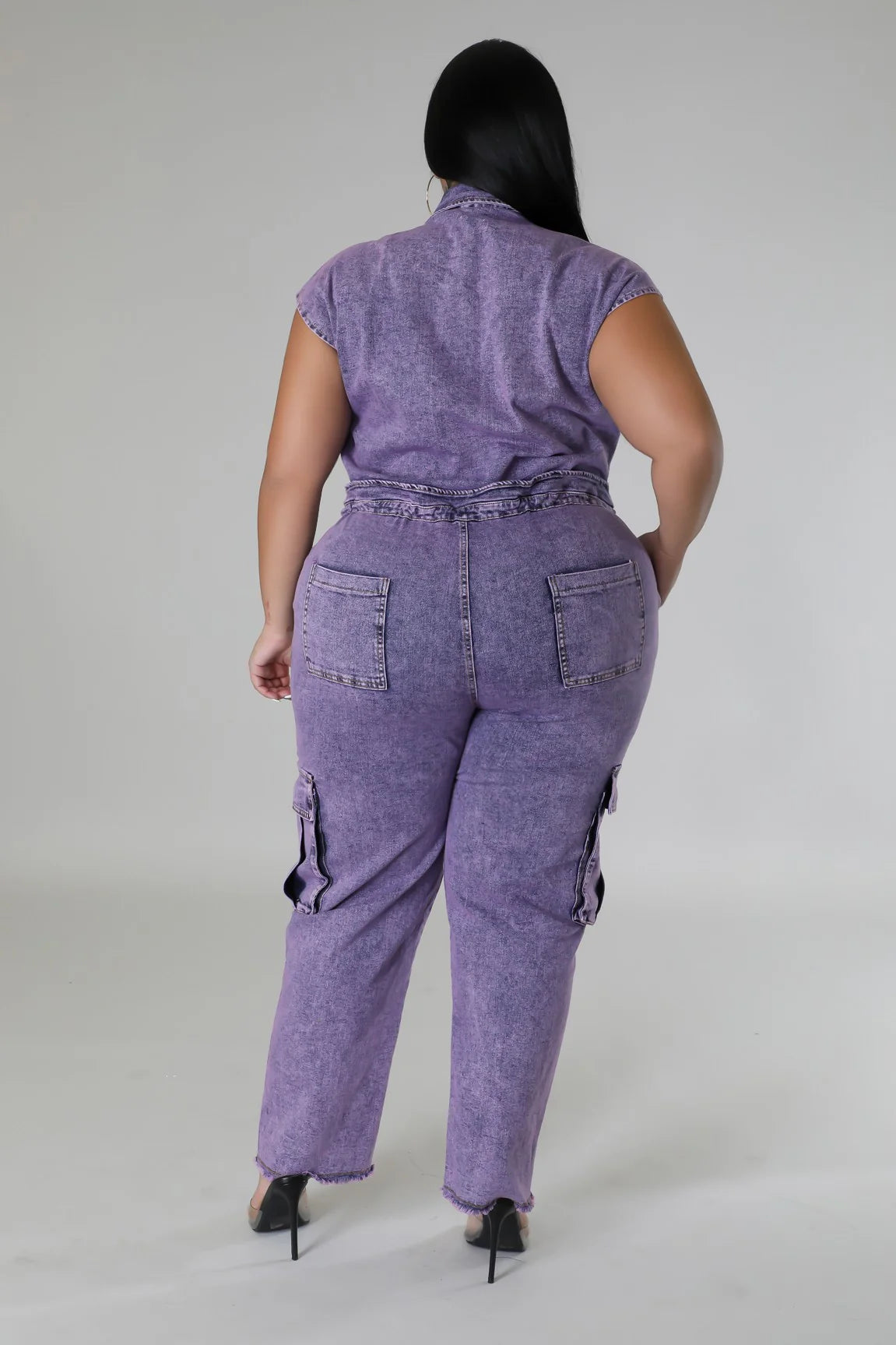 The “Zaria” Denim Cargo Jumpsuit