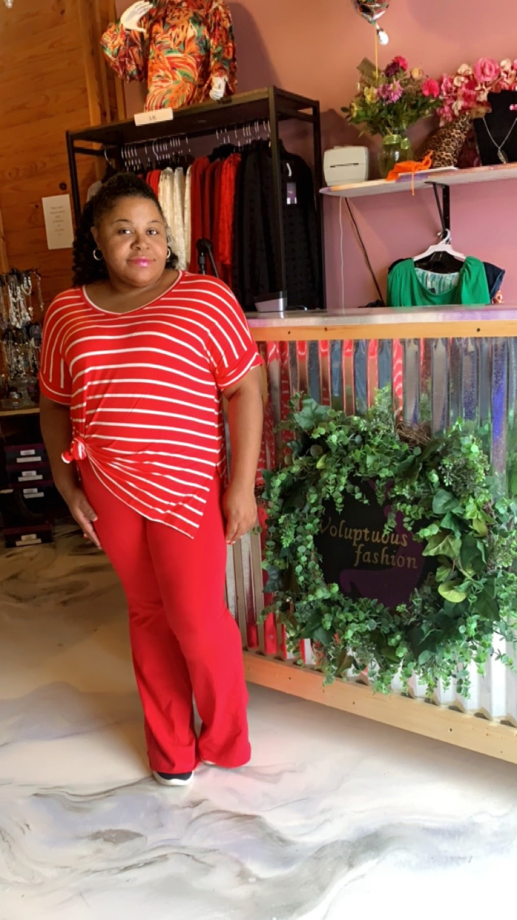 Vlux Stripe Lounge Pant Set