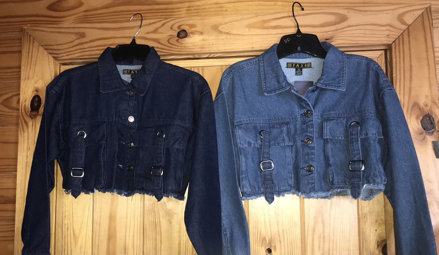 Belt Crop Denim Jacket
