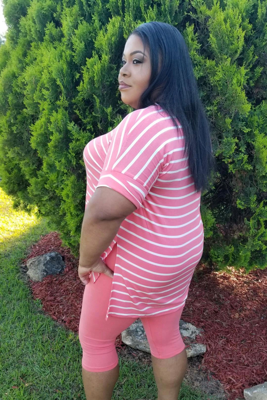 Voluptuous Stripe Capri Set