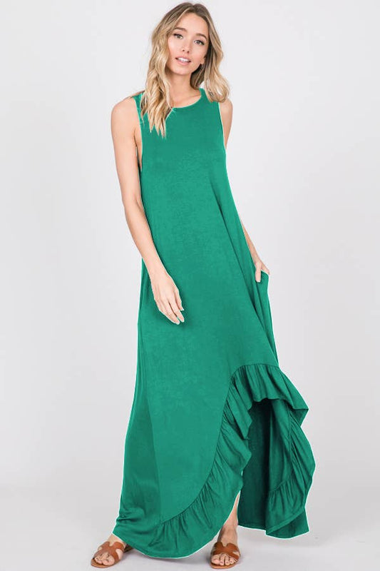 The “Brielle” Ruffle Hem Maxi Dress