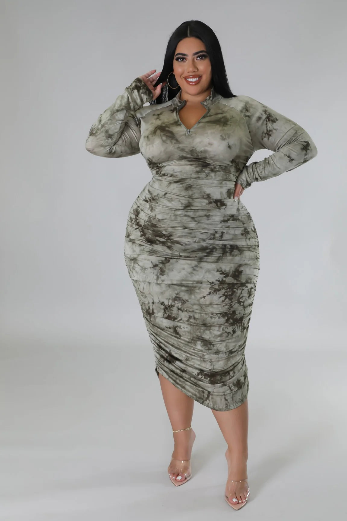 Tie Dye Bodycon Dress-Plus Size