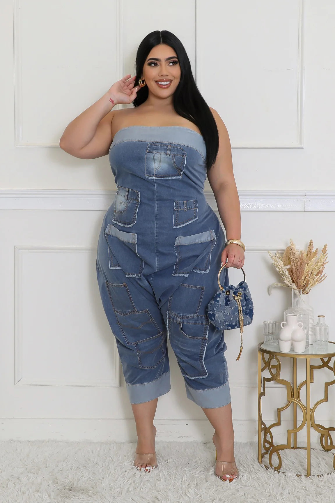 Patchwork Queen Denim Jumpsuit