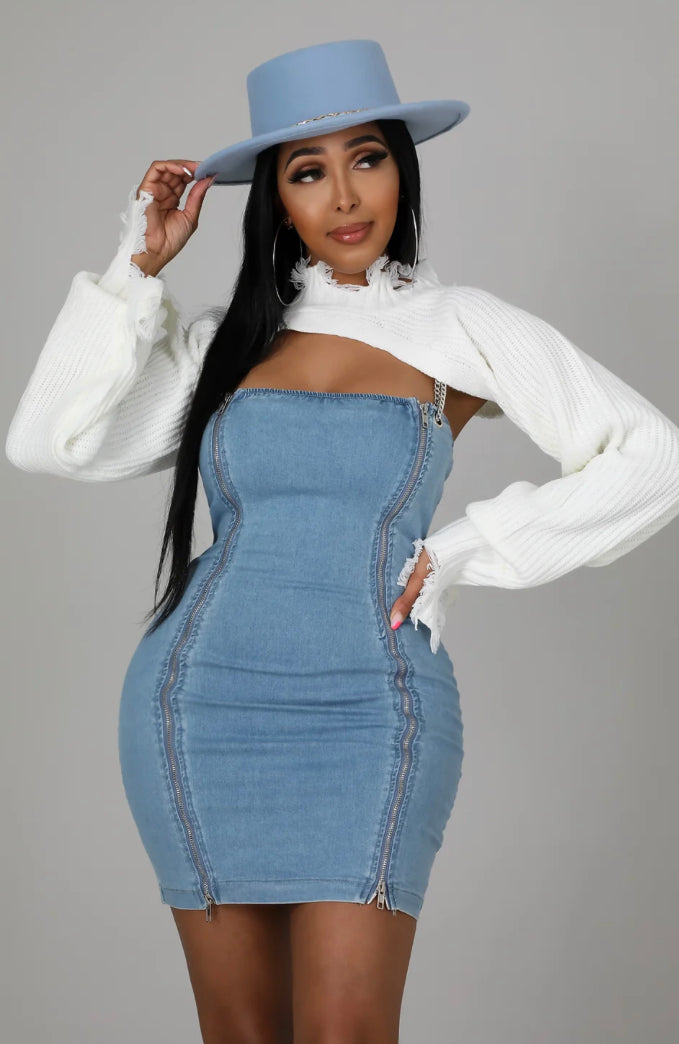 Mock Neck Super Crop Sweater