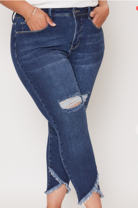 Ripped Tulip Crop Jeans
